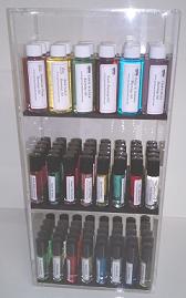 New* Tall Vertical Display Case Oils Included 98 Pcs.